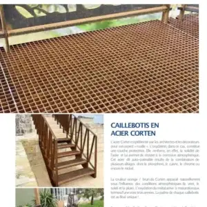 GRILLE CAILLEBOTIS ASPECT ROUILLE NATURELLE
